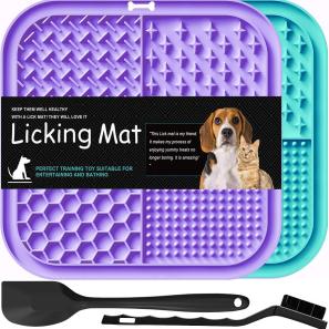 Mat for Dogs & Cats 2 Pack, Slow Feeder Lick Pat