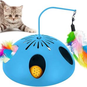 Cats with Feather and Bell Ball